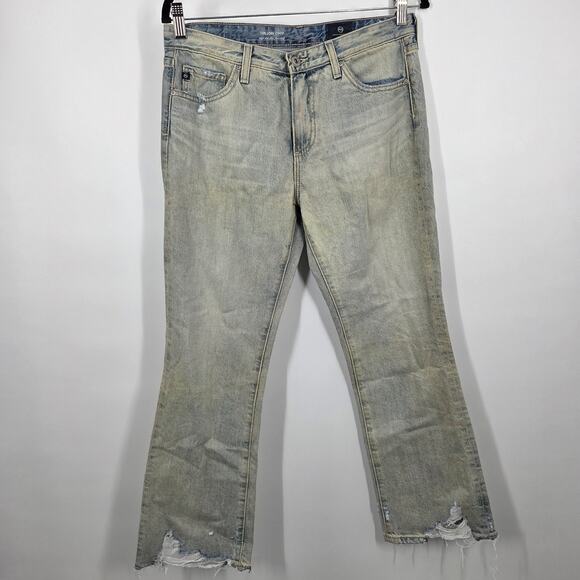 Ag Adriano Goldschmied Jeans 28 Womens Jodi Crop Acid Dirt Wash Denim Cotton - Picture 1 of 9